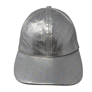 Bongo Snapback Hat Silver One Size Adjustable Metallic Diamond 6 Panel